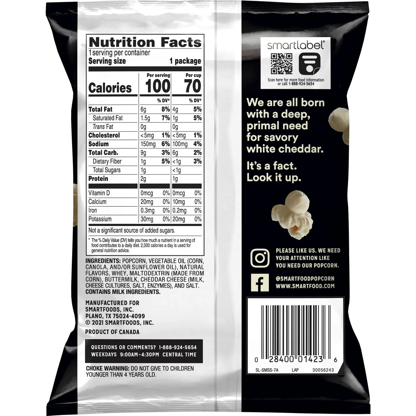Smartfood Popcorn White Cheddar Cheese